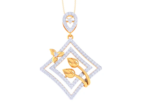 3D Printable Cad jewelry design of Lady diamond Pendant 3D Model