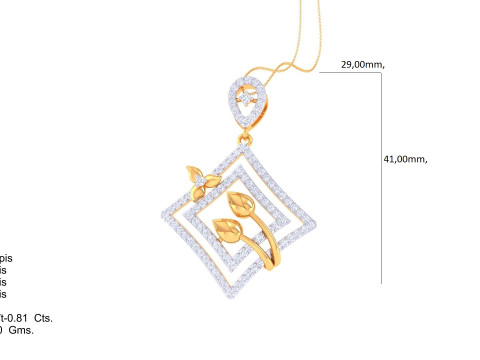 3D Printable Cad jewelry design of Lady diamond Pendant 3D मॉडल