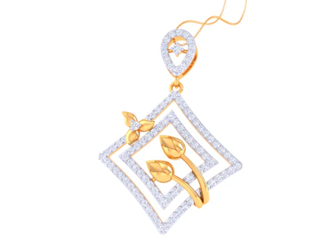 3D Printable Cad jewelry design of Lady diamond Pendant 3D Model