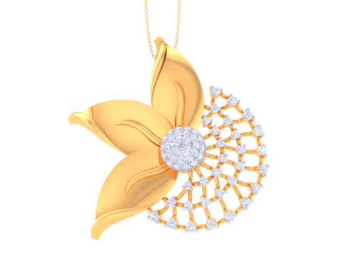 3D Printable Cad jewelry design of Lady diamond Pendant 3D 模型