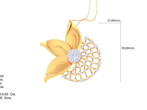 3D Printable Cad jewelry design of Lady diamond Pendant 3D Модель