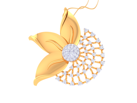 3D Printable Cad jewelry design of Lady diamond Pendant 3D Модель
