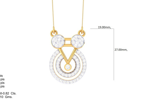 3D Printable Cad jewelry design of Lady diamond Pendant Model 3D