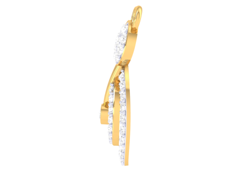 3D Printable Cad jewelry design of Lady diamond Pendant Model 3D