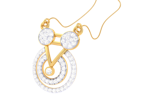 3D Printable Cad jewelry design of Lady diamond Pendant Model 3D