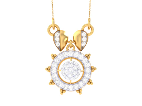 3D Printable Cad jewelry design of Lady diamond Pendant 3D Model