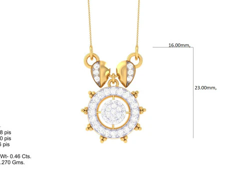3D Printable Cad jewelry design of Lady diamond Pendant 3D Model