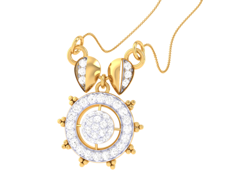 3D Printable Cad jewelry design of Lady diamond Pendant Modèle 3D