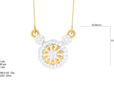3D Printable Cad jewelry design of Lady diamond Pendant 3D Модель