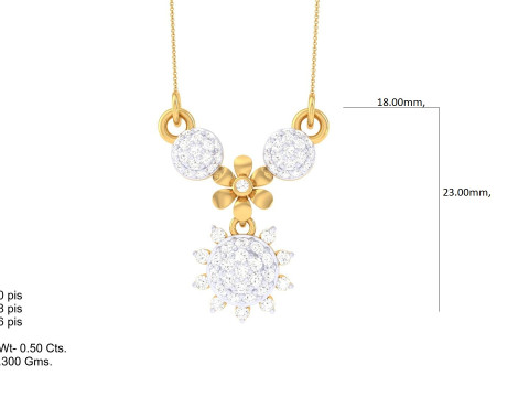 3D Printable Cad jewelry design of Lady diamond Pendant 3D 모델
