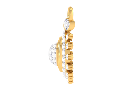 3D Printable Cad jewelry design of Lady diamond Pendant Model 3D