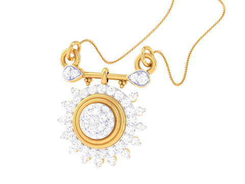 3D Printable Cad jewelry design of Lady diamond Pendant Model 3D