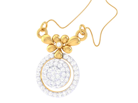 3D Printable Cad jewelry design of Lady diamond Pendant 3D Model