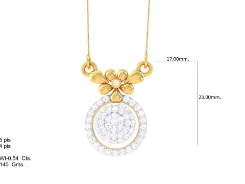 3D Printable Cad jewelry design of Lady diamond Pendant 3D Model