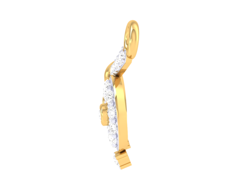 3D Printable Cad jewelry design of Lady diamond Pendant 3D Model