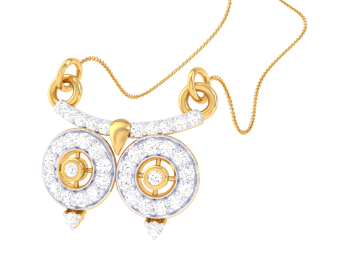 3D Printable Cad jewelry design of Lady diamond Pendant 3D Model