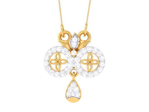 Design di gioielli Cad stampabile in 3D del pendente con diamanti Lady Modello 3D