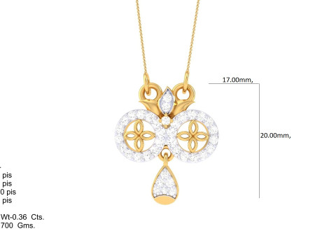 3D Printable Cad jewelry design of Lady diamond Pendant 3D 模型