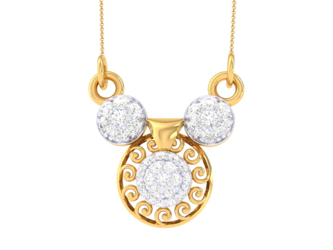 3D Printable Cad jewelry design of Lady diamond Pendant 3D Model