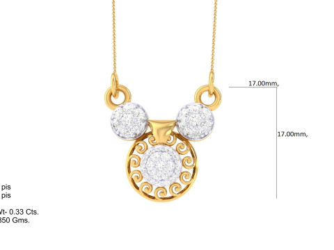 3D Printable Cad jewelry design of Lady diamond Pendant 3D Model