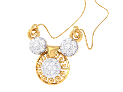 3D Printable Cad jewelry design of Lady diamond Pendant 3D Model