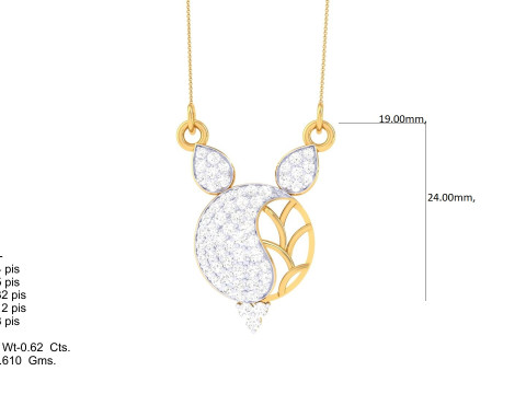 3D Printable Cad jewelry design of Lady diamond Pendant 3D 모델