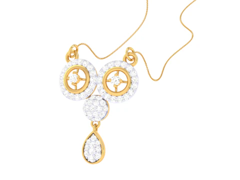3D Printable Cad jewelry design of Lady diamond Pendant 3D Model