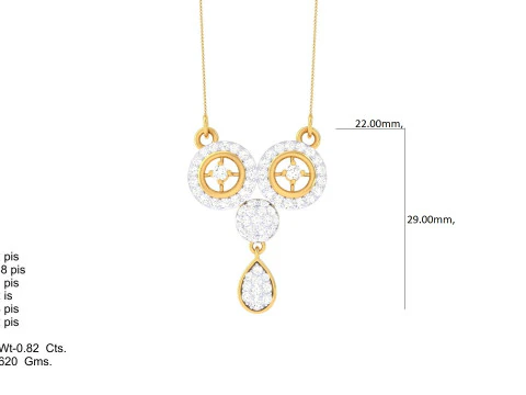 3D Printable Cad jewelry design of Lady diamond Pendant 3D Model