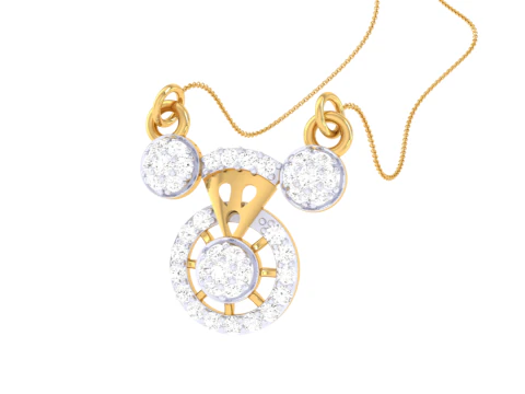 3D Printable Cad jewelry design of Lady diamond Pendant 3D Model