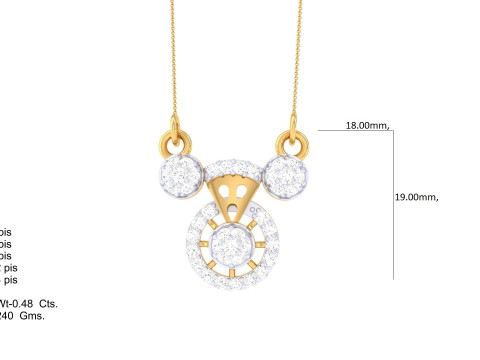 3D Printable Cad jewelry design of Lady diamond Pendant 3D मॉडल