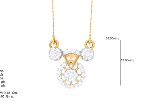 3D Printable Cad jewelry design of Lady diamond Pendant 3D Model