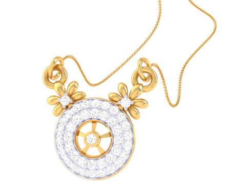 3D Printable Cad jewelry design of Lady diamond Pendant 3D Model