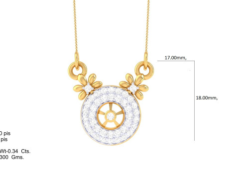 3D Printable Cad jewelry design of Lady diamond Pendant Modelo 3D
