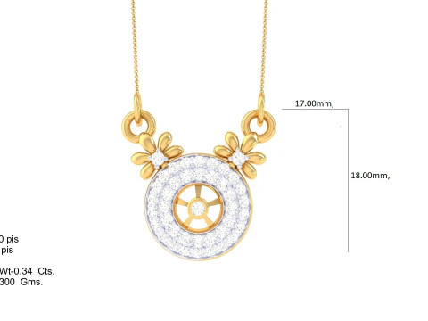 3D Printable Cad jewelry design of Lady diamond Pendant 3D Model