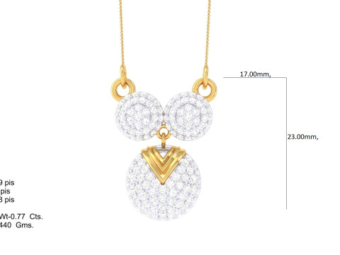 3D Printable Cad jewelry design of Lady diamond Pendant 3D मॉडल