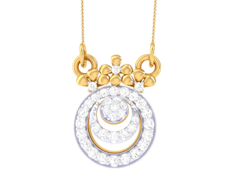 3D Printable Cad jewelry design of Lady diamond Pendant 3D Model