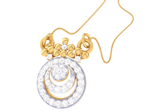3D Printable Cad jewelry design of Lady diamond Pendant 3D 模型