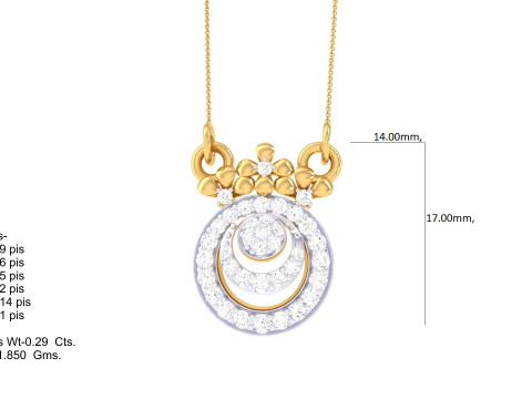 3D Printable Cad jewelry design of Lady diamond Pendant 3D 模型