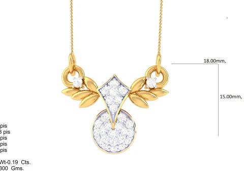 3D Printable Cad jewelry design of Lady diamond Pendant 3D Model