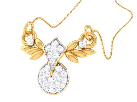 3D Printable Cad jewelry design of Lady diamond Pendant 3D Model