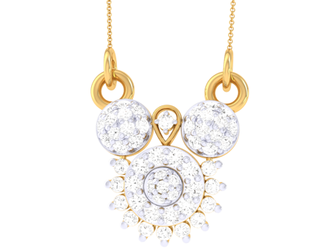 3D Printable Cad jewelry design of Lady diamond Pendant 3D 模型