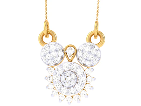 Design di gioielli Cad stampabile in 3D del pendente con diamanti Lady Modello 3D