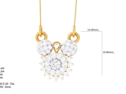 3D Printable Cad jewelry design of Lady diamond Pendant Modelo 3D