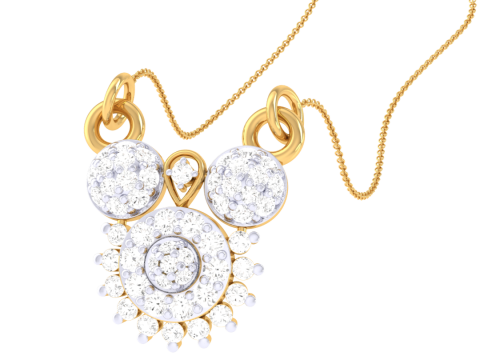 3D Printable Cad jewelry design of Lady diamond Pendant Modelo 3D