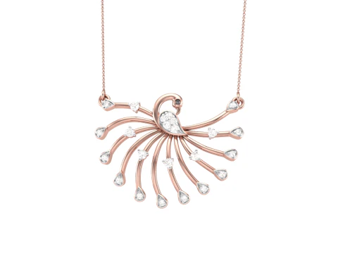 3D-печать CAD-дизайна ювелирного кулона Lady с бриллиантами 3D Модель