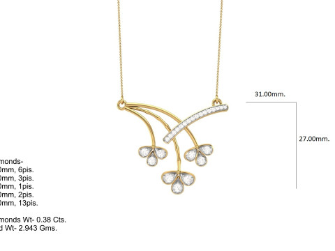 3D Printable Cad jewelry design of Lady diamond Pendant 3D Модель