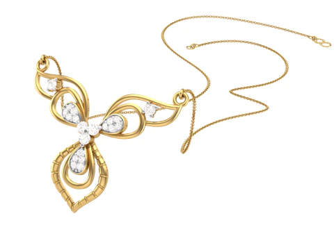 3D Printable Cad jewelry design of Lady diamond Pendant 3D Model