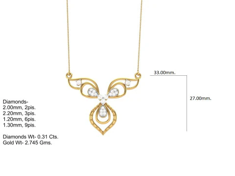 3D Printable Cad jewelry design of Lady diamond Pendant 3D Model