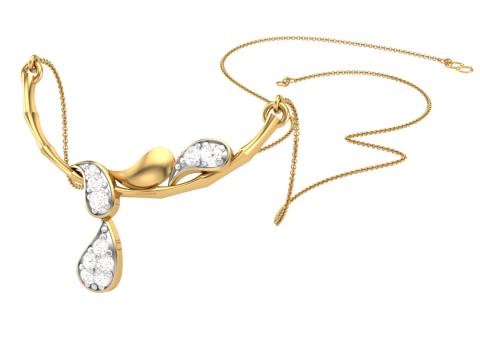 3D Printable Cad jewelry design of Lady diamond Pendant 3D Model