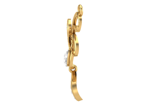 3D Printable Cad jewelry design of Lady diamond Pendant Modelo 3D